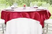 Lot of 2 Linen Tablecloth 72" Square Stain Overlay Burgundy 72OVR-060131
