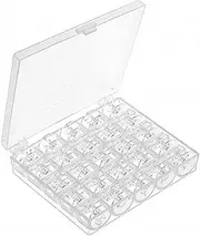 25 Pieces Sewing Machine Bobbins,Plastic Clear Sewing Machine Bobbins with Storage Box Universal Sewing Machine Accessories for Most Brother,Singer,Janome Household Sewing Machines,Transparent
