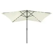 Parasol with LEDs and Steel Pole Sand 2x3 m