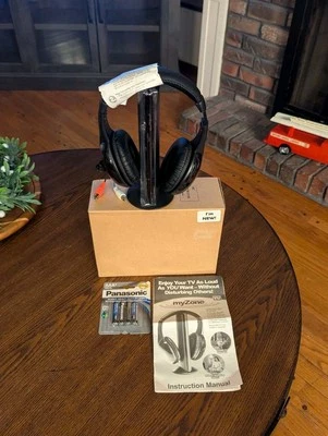 My Zone Wireless TV Headphones: 100 FT Transmit - As Seen On TV (New)