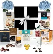 Purely Gourmet Luxury Snack Gift Hamper - A Premium Chocolate Gift Featuring Mischief Peanuts, Organic Times Strawberries & Charlies Cookies - Gourmet Food Hampers for Birthdays, Holidays & Sharing