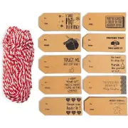 200 Christmas Gift Tags with String Attached for Gift Bag Present Exchange Party