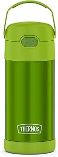 [Thermos] FUNTAINER Water Bottle with Straw - 12 Ounce, Lime - Kids Stainless Steel Vacuum Insulated Water Bottle with Lid