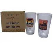 Christmas Beer Glass Set (2) Merry & Bright Hoppy Holiday Jeremiah Prty Mail Sh