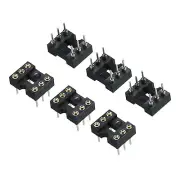 DIP IC Chip Socket Adapter Round Pin 6P 2.54mm Pitch IC Socket, 6 Pack