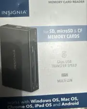 Insignia Memory Card Reader for SD, microSD and CompactFlash - Black - NS-CRDAC1