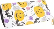[GLSTOY] Leather Wallet Small Halloween Pumpkin Design Wallet for Women Zipper Closure