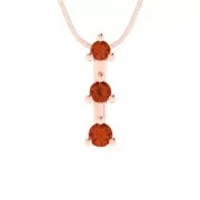 .22Ct Round Cut Red Rose Gold hypoallergenic Designer Pendant - 18" Chain