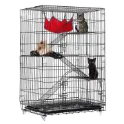 PawGiant 4-Tier Cat Cage, Cat Playpen Kennel Crate Chinchilla Rat Box Cage Enclosure with Ladders, Platforms Beds, Latch