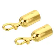 1.2" Stanchion Rope End Stopper, 2pcs Cord End Caps Barrier Rope End Cap, Golden
