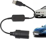 USB Plug to Converter, Female Converter, Car Plug, Extension Cable, 5V to 12V Converter, Controller Plug Connector Adapter with Cable