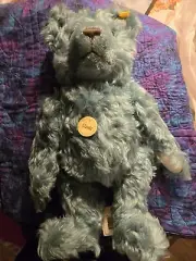 Steiff Limited Edition Teal Green Mohair Teddy No 005312 WITH Growler