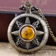 Flap Hollow Skeleton Vintage Pocket Watch Steampunk Pendant Necklace Chain Gift