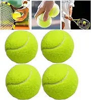 4pcs Classic Yellow Practice Tennis Balls, Pressure Less Training Exercise Tennis Ball, Soft Rubber Tennis Balls, Diameter 6.3cm, Ideal for Beginners,Professional, Pet Dog Playing Balls