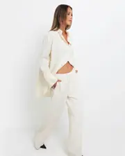 [Jag] Jag Women's Rb X Stripe Lounge Pants In Milk White Size 14 14 White