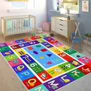 ABC Kids Play Rug - 4' x6' Number Alphabet Shape Fruit Learning Educational A...