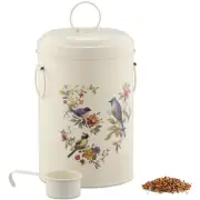 Bird Seed Storage Container - Metal Pet Food Box with Lid & Handles - Include...