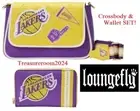 LOUNGEFLY Los Angeles Lakers Wallet & Crossbody Bag SET! NEW! NBA