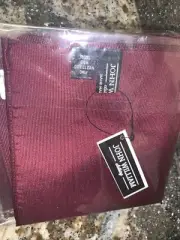 Nwt 100% Silk Woven Burgundy Pocket Square Tux Handkerchief by John William