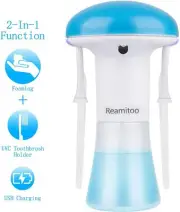 Reamitoo Automatic Foaming Soap Dispenser 2-in-1, UVC Toothbrush Sterilizer New