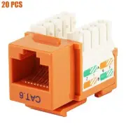 20x Cat 6 Keystone Jack Punch Down 20 pcs Pack Orange Network Keystone Jack Cat6