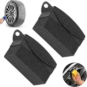 Xinghonyac 2 Pcs Car Wheel Waxing Sponge Tire Shine Applicator, Tire Dressing Applicator, Car Tire Shine Applicator Tire Shine Sponge Pad, Reusable Tire Polish Applicator (Black)