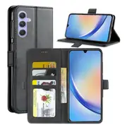 Samsung Galaxy A34 5G Case, SupRShield Wallet Leather Flip Magnetic Stand Case Cover (Black)
