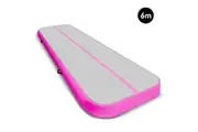 6m x 2m Air Track Gymnastics Mat Tumbling Exercise - Grey Pink