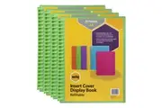 4PK Marbig 20-Pocket A4 Refillable Clearview Display Book - Translucent Lime