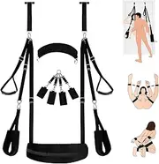 5 in 1 Sex Swing BDSM Bondage Restraints Kit Door Swing and Sex Restraints Wrist and Thigh Ankle Restraint Sex Toys Black