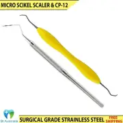 2Pcs Sickel Scaler Micro Silicone Handle Calculus Remover CP-12 Perio Probe New