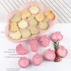 8PCS 3D Cookie Cut Mold Baking Tool Biscuit Embosser Kitchen