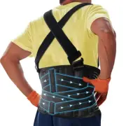 Plus Size Back Support Belt with Removable Suspender Straps, Posture Correcto...