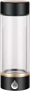 Hydrogen Rich Water Bottle Hydrogen Water Generator Ionizer with SPE and PEM Technology Portable 3-mins Make Hydrogen Content Up to 1500 PPB 420ML(Black)