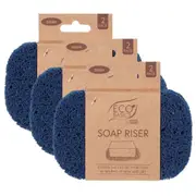 3x Eco Basics Soap Riser/Dish Elevator Holder Storage Bath/Sink Organiser Denim