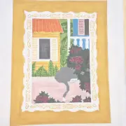 WHIMSICAL CECILIA NEEDLEPOINT CANVAS: CAT IN BUSH BM