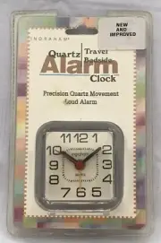 Vintage Ingraham Quartz Travel Bedside Alarm Clock Luminous Hands Retro NOS