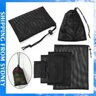 Multi Purpose Drawstring Bag Nylon Mesh Storage Bag Laundry Bag Stuff Sack Black