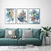 Watercolor Style Abstract Flower 3 sets Canvas
