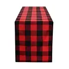 Buffalo Check Plaid Table Runner for Dining Table Decor 14 x 72 in Black/Red