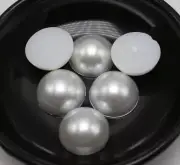 25 Pure White FlatBack Acrylic Half Pearl Bead 20mm Flat Back Scrapbook