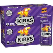 Kirks Pasito Soft Drink Multipack Cans 20 x 375 mL