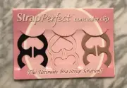 StrapPerfect Bra Strap Concealer Clips (3 Colors-Black, Clear & Tan) New, OS