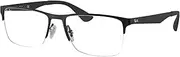 [Ray-Ban] RX6335 Eyeglasses Bundle: RX 6335 2503 Matte Black and Eyewear Cleaning Kit, Matte Black