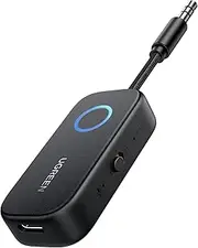 UGREEN Airplane Bluetooth 5.2 Transmitter Adapter for Airpods or Headphones Dual Pairs, 2-in-1 Wireless BT 3.5mm Aux Audio Receiver for Flight, TV, Car Stereo, Treadmill