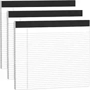 AILZFEI 3 Pack Legal Pads 11 x 9.5 College Ruled White Paper Note Pad Narrow Ruled 30 Sheets Notepads Perforated Writing Pad Clear Print Horizontal Pads of Paper
