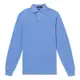 Polo Ralph Lauren RL 熱銷刺繡小馬長袖POLO衫(CUSTOM SLIM FIT)-麻花水藍色