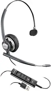 Plantronics EncorePro HW715 Over-The-Head Monaural Corded Headset with USB Connection and Noise Cancelling Microphone