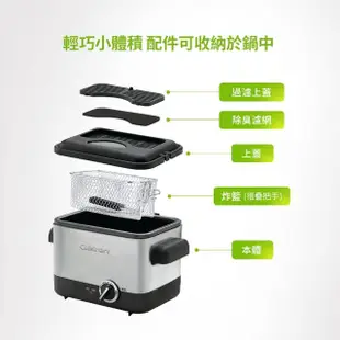 【Cuisinart 美膳雅】1L不鏽鋼輕巧型溫控油炸鍋(CDF-100TW)