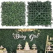 Grass Wall Panels, 50 * 50cm (10pcs) 4-Layer Artificial Boxwood Faux Green Wall for Interior, Garden Party Wedding Backdrop, Indoor Outdoor Plant Wall Decor ﻿